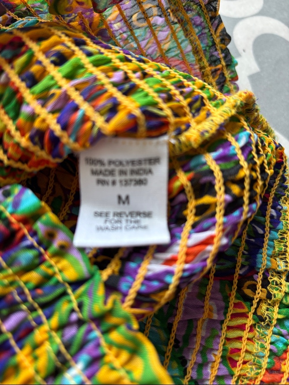 Live 4 Truth Multicolor Smocked Crop Top with Dramatic Bell Sleeves - Picture 5 of 5